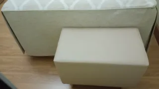 Banco tapizado piel sintética beige