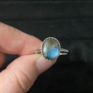 Anillo Plata Labradorita Natural