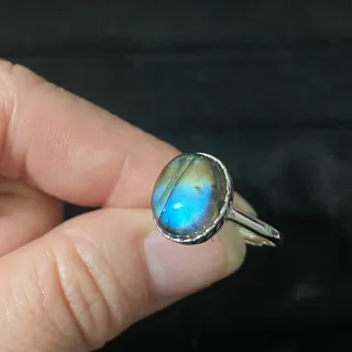 Anillo Plata Labradorita Natural