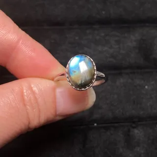 Anillo Plata Labradorita Natural