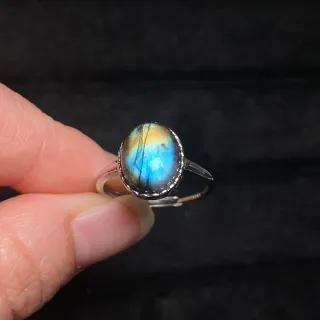 Anillo Plata Labradorita Natural