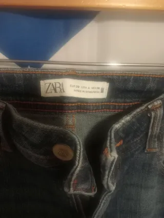 Pantalón Zara Azul Roto Talla 38