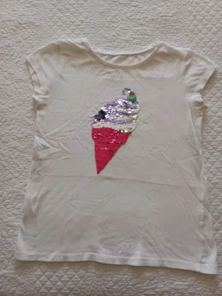 Camiseta niña lentejuelas helado