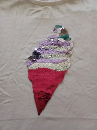 Camiseta niña lentejuelas helado