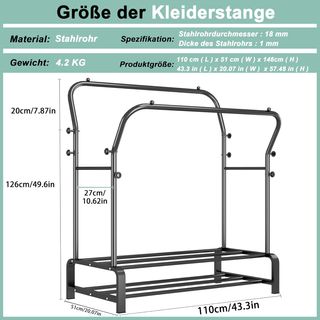 Perchero Doble con Ganchos y Zapatero