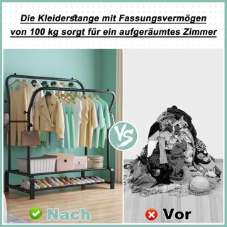 Perchero Doble con Ganchos y Zapatero