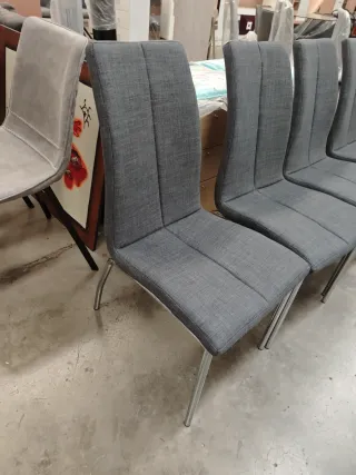 Juego de 4 sillas de comedor grises