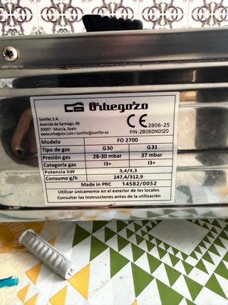Orbegozo Hornillo a gas FO 2700 cocina de gas.