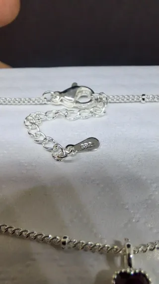 Collar Corazón Circonita Rosa Plata