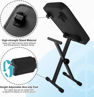 Taburete Piano Ajustable Negro