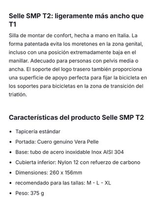 Sillín Selle Italia SMP T2 Triatlón