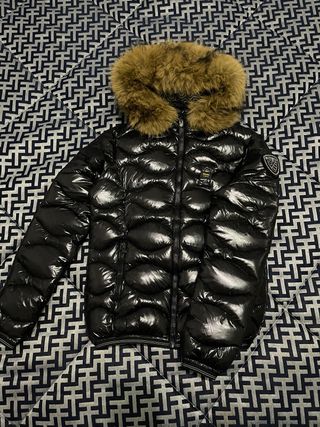 blauer nero donna con pelliccia