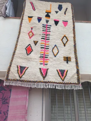 Alfombra de lana multicolor