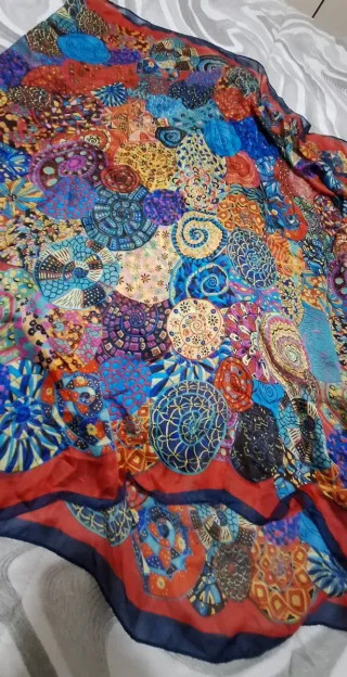 Maxi foulard viscosa e seta fantasia
