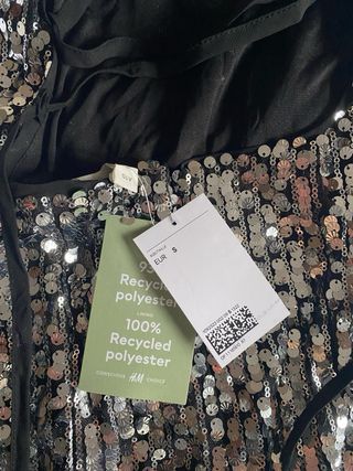 Vestido H&M lentejuelas negro/plata