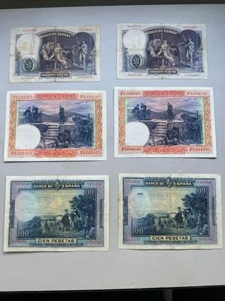 Billetes de pesetas España