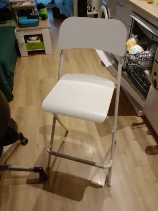 Taburete alto plegable FRANKLIN blanco