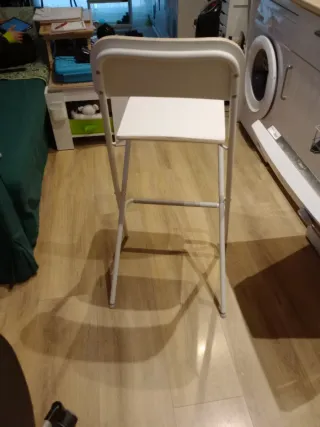 Taburete alto plegable FRANKLIN blanco