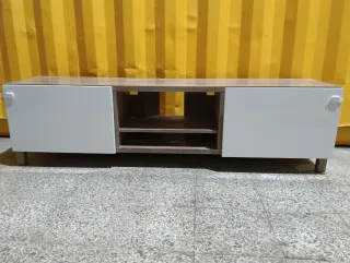 Mueble TV salón moderno blanco & madera