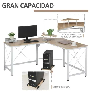 Mesa de Escritorio en L con Estante