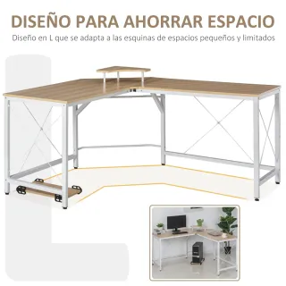 Mesa de Escritorio en L con Estante