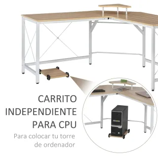 Mesa de Escritorio en L con Estante