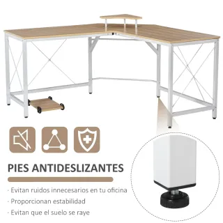 Mesa de Escritorio en L con Estante