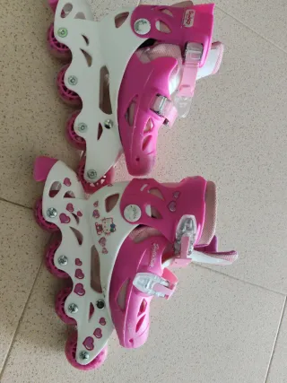 Patines niña rosas Hello Kitty