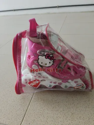 Patines niña rosas Hello Kitty