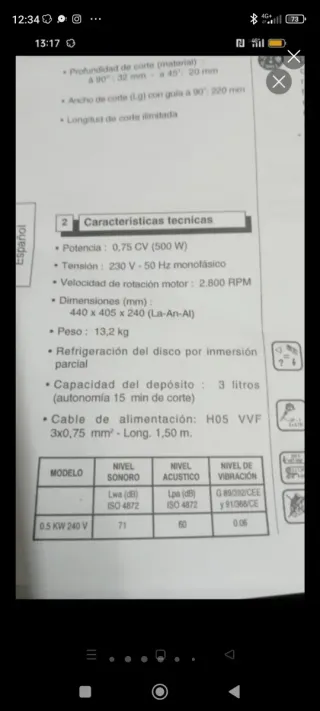 Sierra corte húmedo ceramica