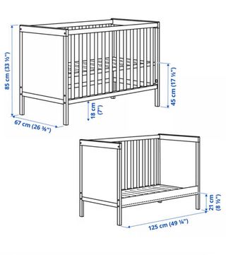 Cuna Ikea Sundvik 60x120cm + Colchón