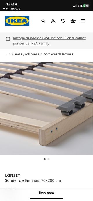 Somier de láminas IKEA LÖNSET 70x200 cm