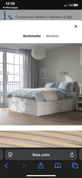Cama con cajones Ikea Blanca