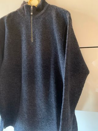 Maglione Pedrini lana M uomo grigio zip
