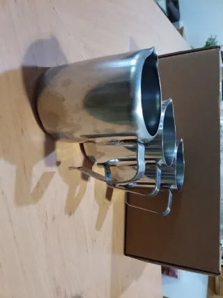 3 jarras de leche acero inoxidable