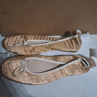 Bailarinas Zara doradas lazos talla 36