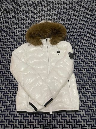 blauer nero donna con pelliccia