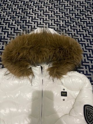 blauer nero donna con pelliccia