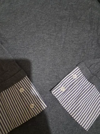 Jersey camisa gris y blanco