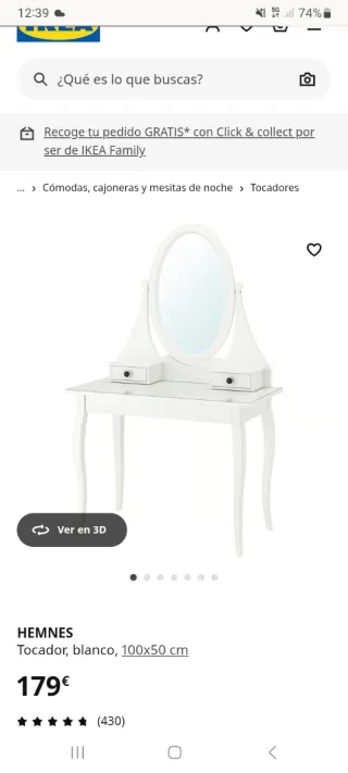 Tocador Ikea Hemnes Blanco