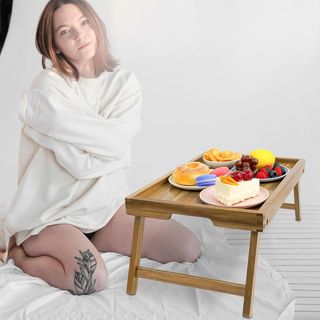 Bandeja Madera Desayuno Patas Plegables