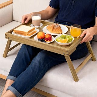 Bandeja Madera Desayuno Patas Plegables