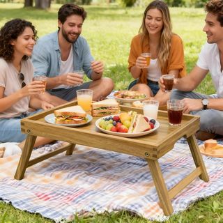 Bandeja Madera Desayuno Patas Plegables
