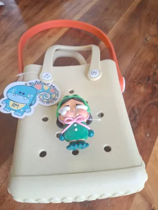 Bolso RUBBER MON'TER viral beige/naranja