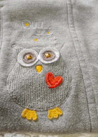 Giacca per bambina con cappuccio e stampa gufo