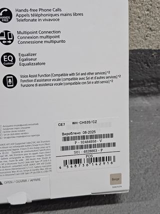 Auriculares Sony WH-CH520 Beige