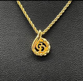 Collana+Ciondolo CD Christian Dior ,Placcato Oro
