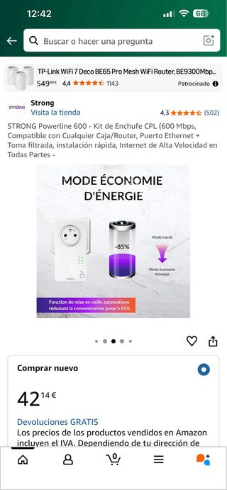 Kit Enchufe CPL STRONG Powerline 600