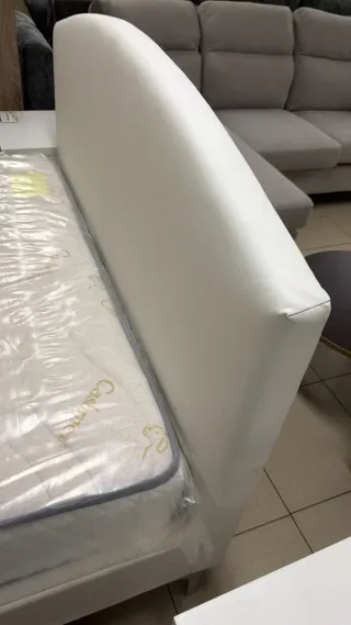 Cama 135x190 Polipiel Blanca