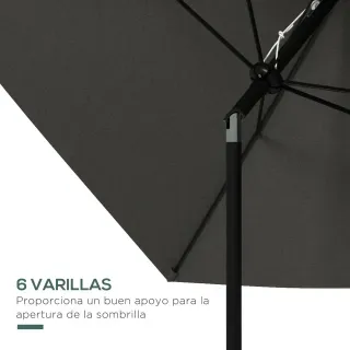 Sombrilla Jardín Gris 205x290x248cm